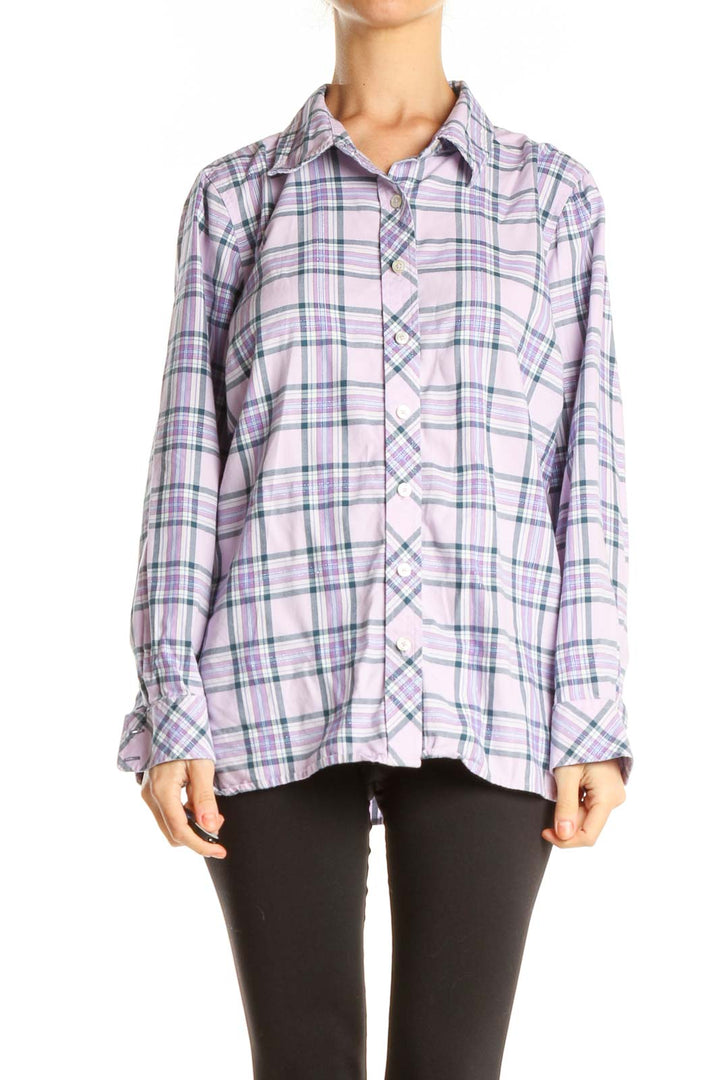 Purple Checkered All Day Wear Top