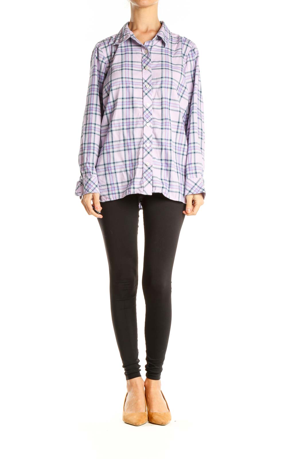 Purple Checkered All Day Wear Top