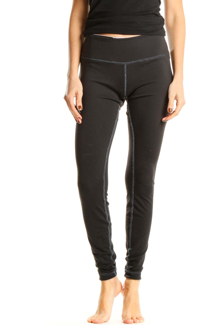 Black Textured Activewear Leggings