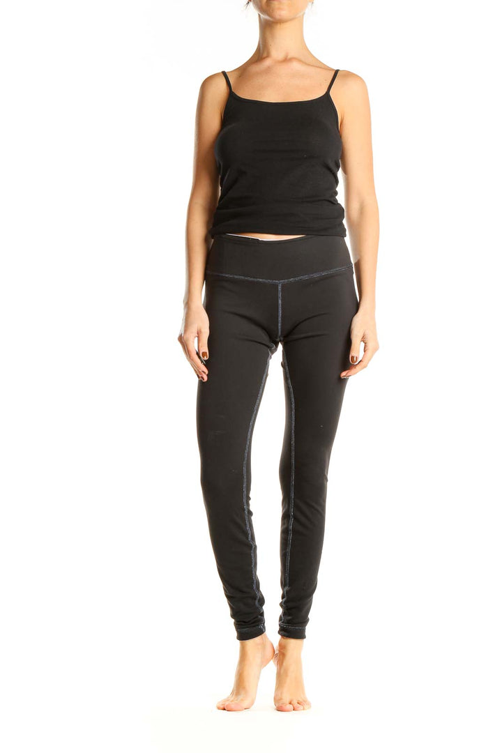 Black Textured Activewear Leggings