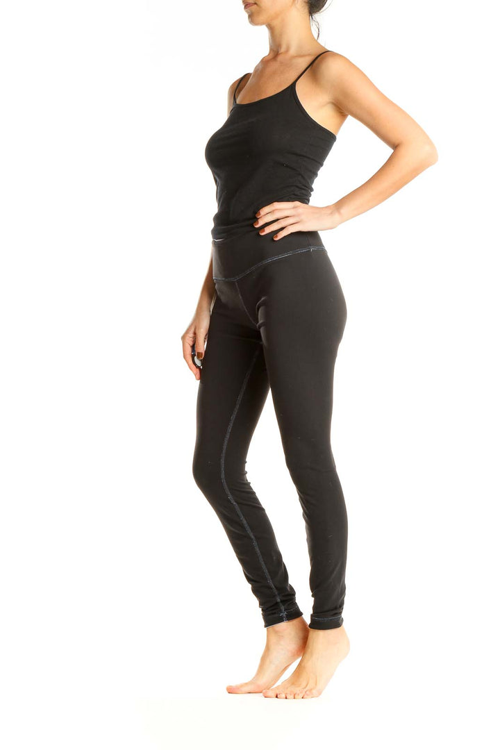 Black Textured Activewear Leggings