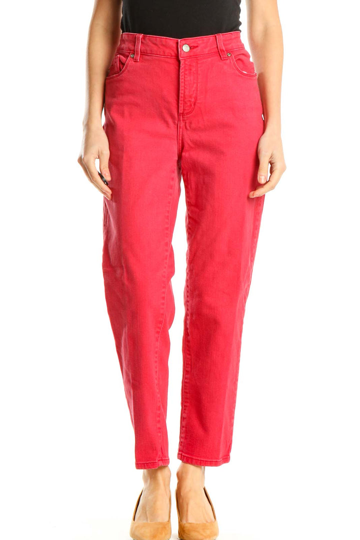 Pink Straight Leg Jeans