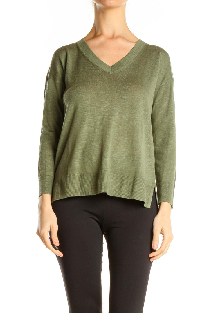 Green All Day Wear Long Sleeve Top