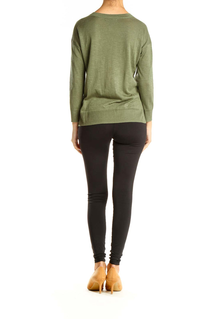 Green All Day Wear Long Sleeve Top