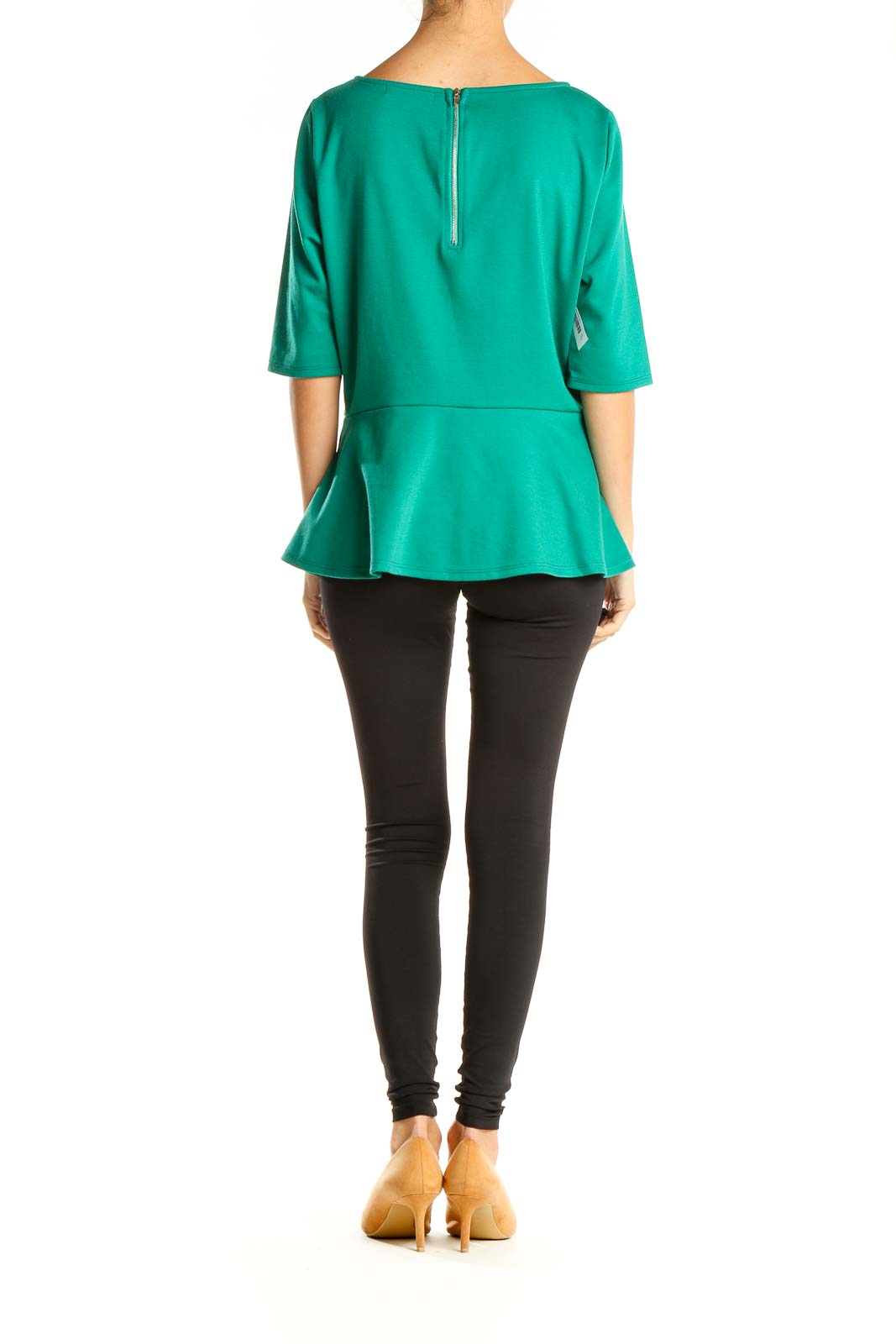 Green Peplum All Day Wear Top