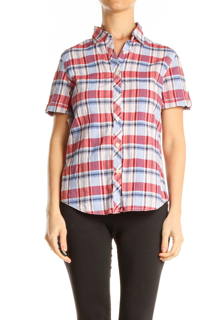 Multicolor Checkered Casual Top