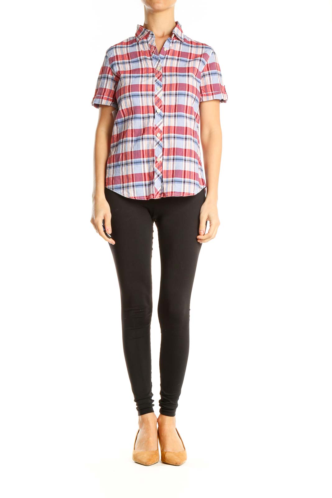 Multicolor Checkered Casual Top