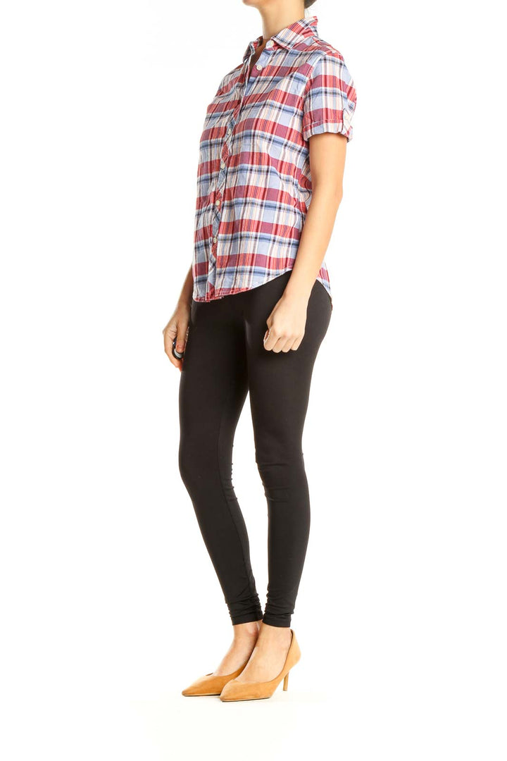 Multicolor Checkered Casual Top