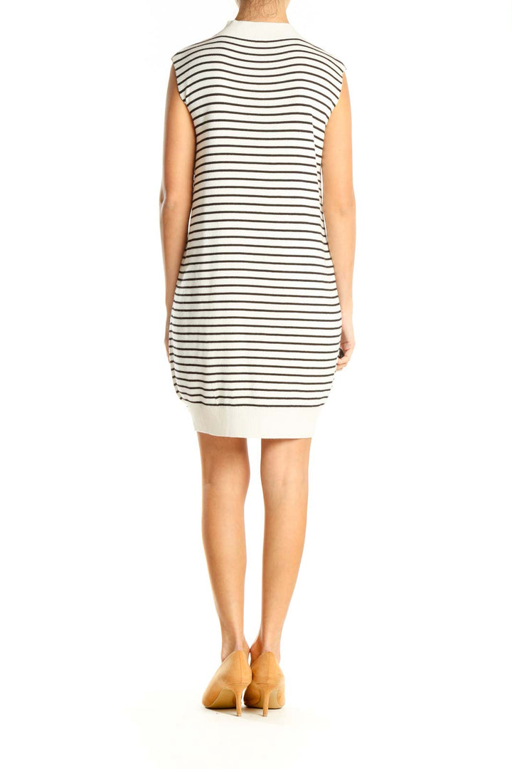 White Striped Shift Dress