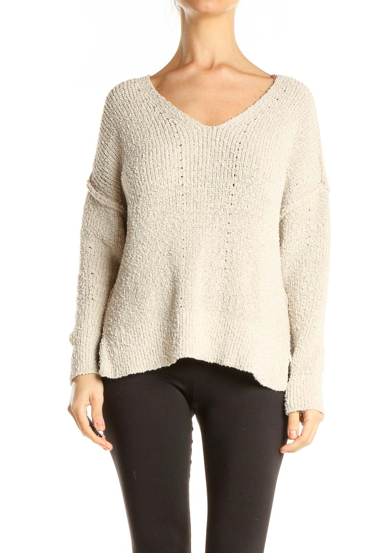 Beige Casual Sweater