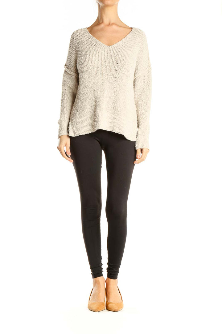 Beige Casual Sweater