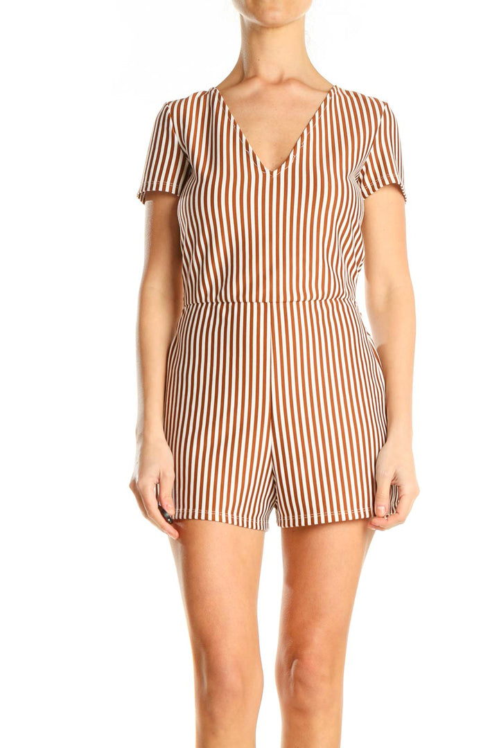 Orange Striped Romper