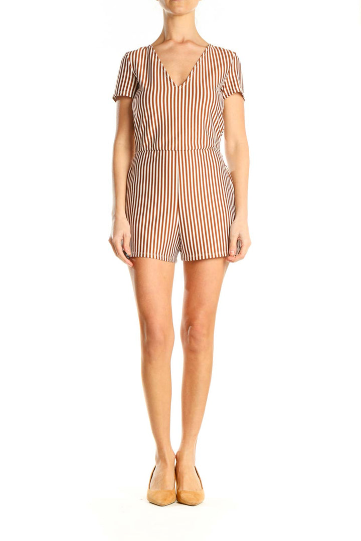 Orange Striped Romper