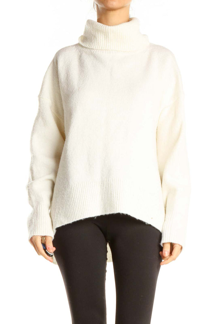 White Turtleneck Chic Sweater