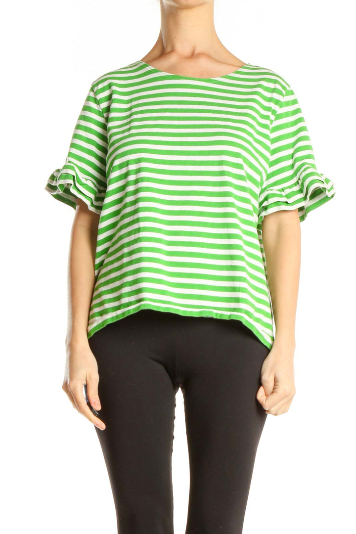 Green Striped All Day Wear Top