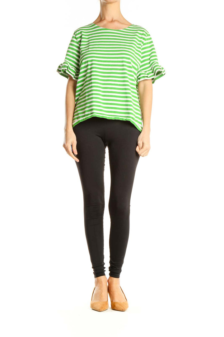 Green Striped All Day Wear Top