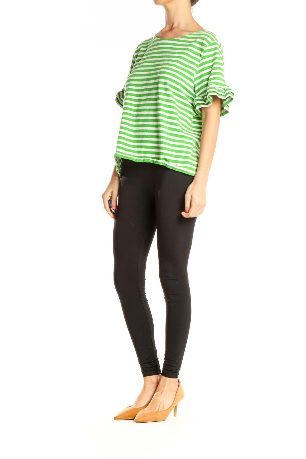 Green Striped All Day Wear Top