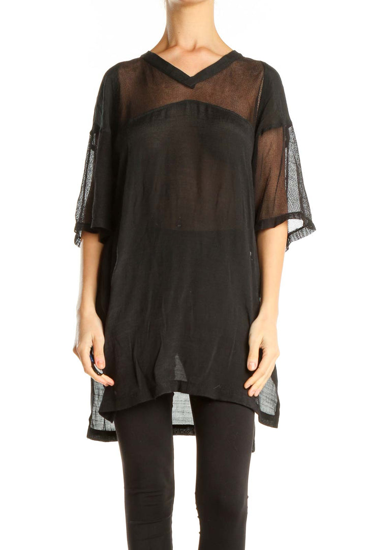 Black Sheer Long Top