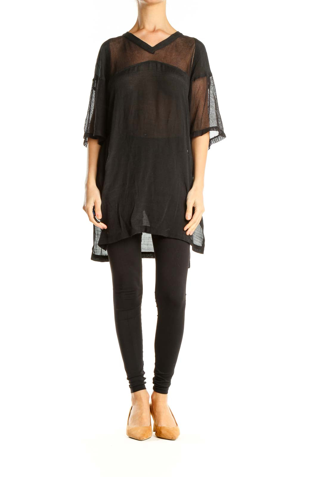 Black Sheer Long Top