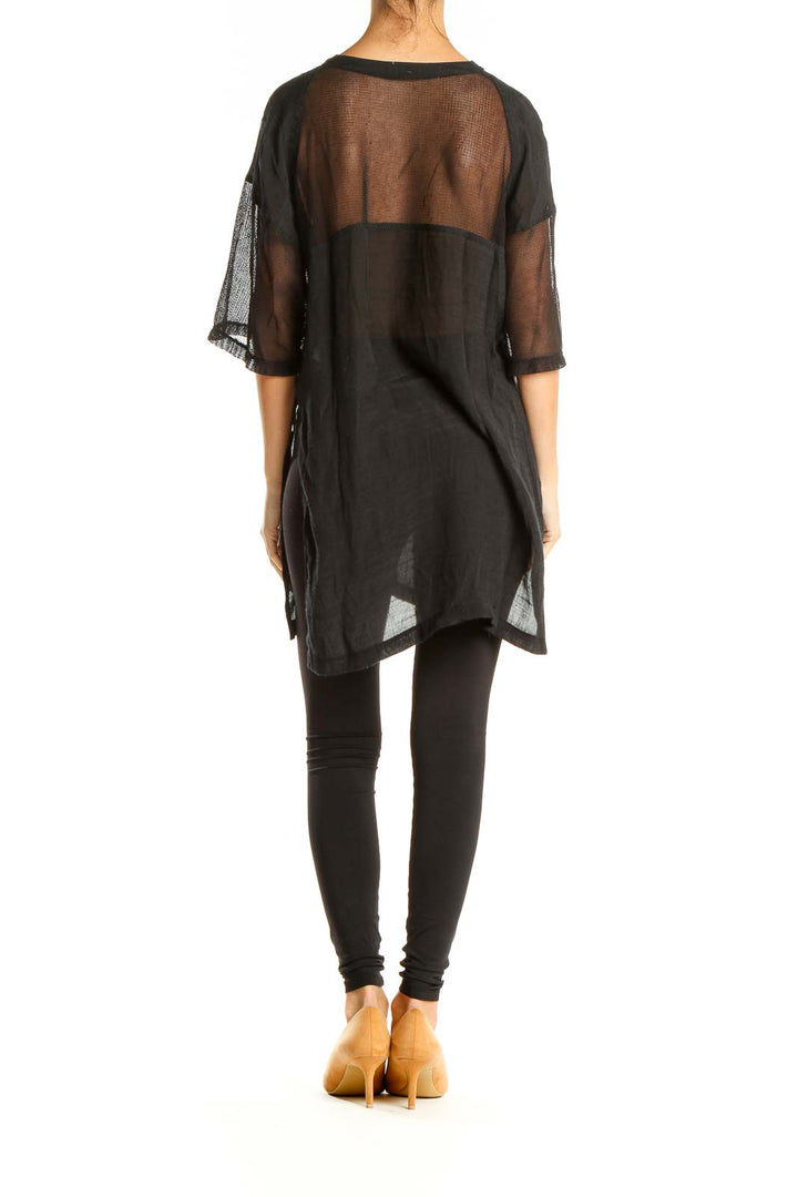 Black Sheer Long Top