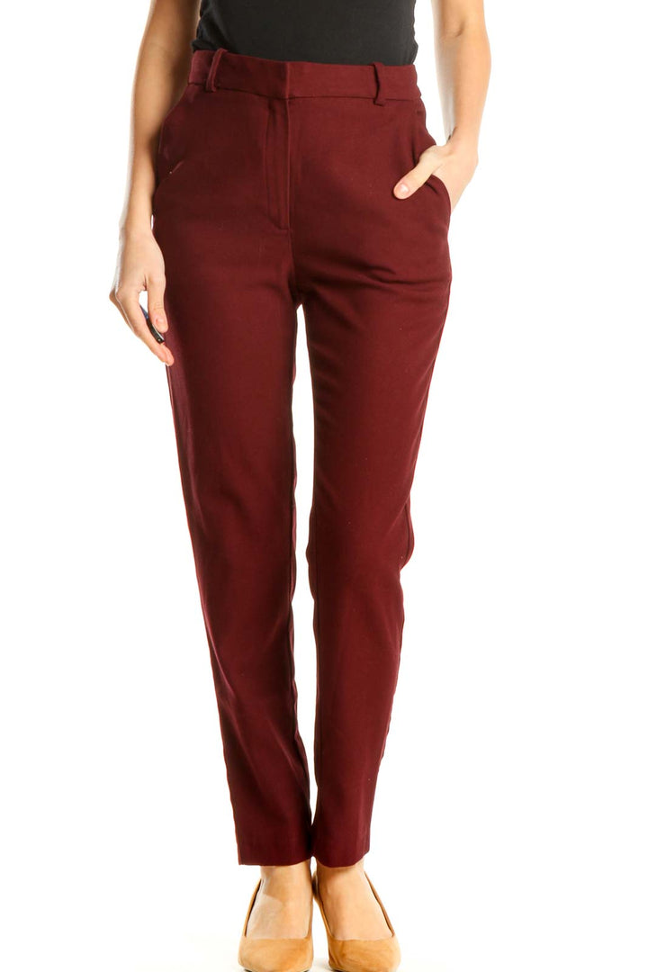 Red Casual Trousers