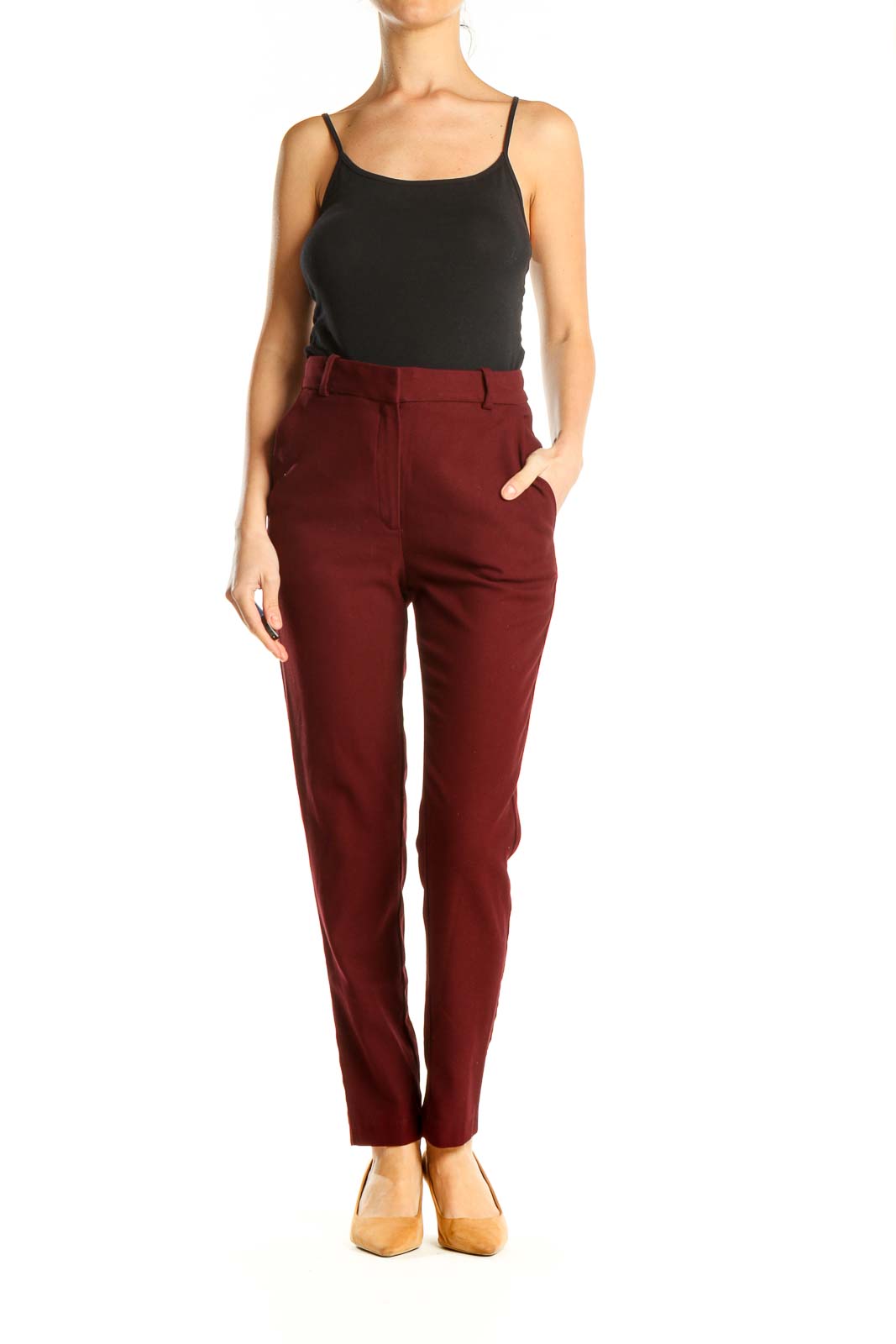 Red Casual Trousers