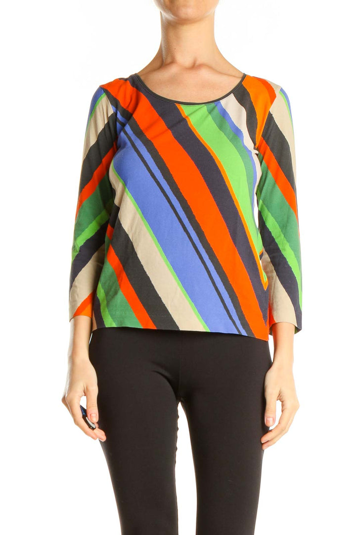 Multicolor Striped Retro Top