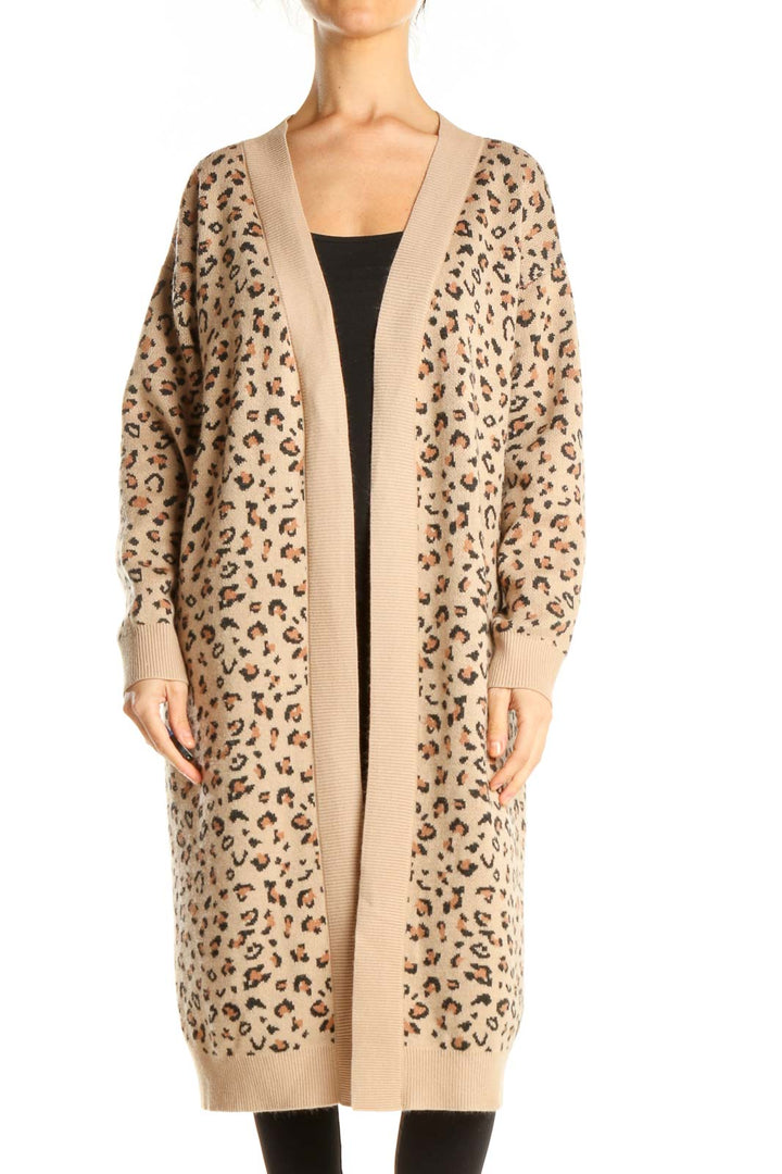 Brown Animal Print Cardigan