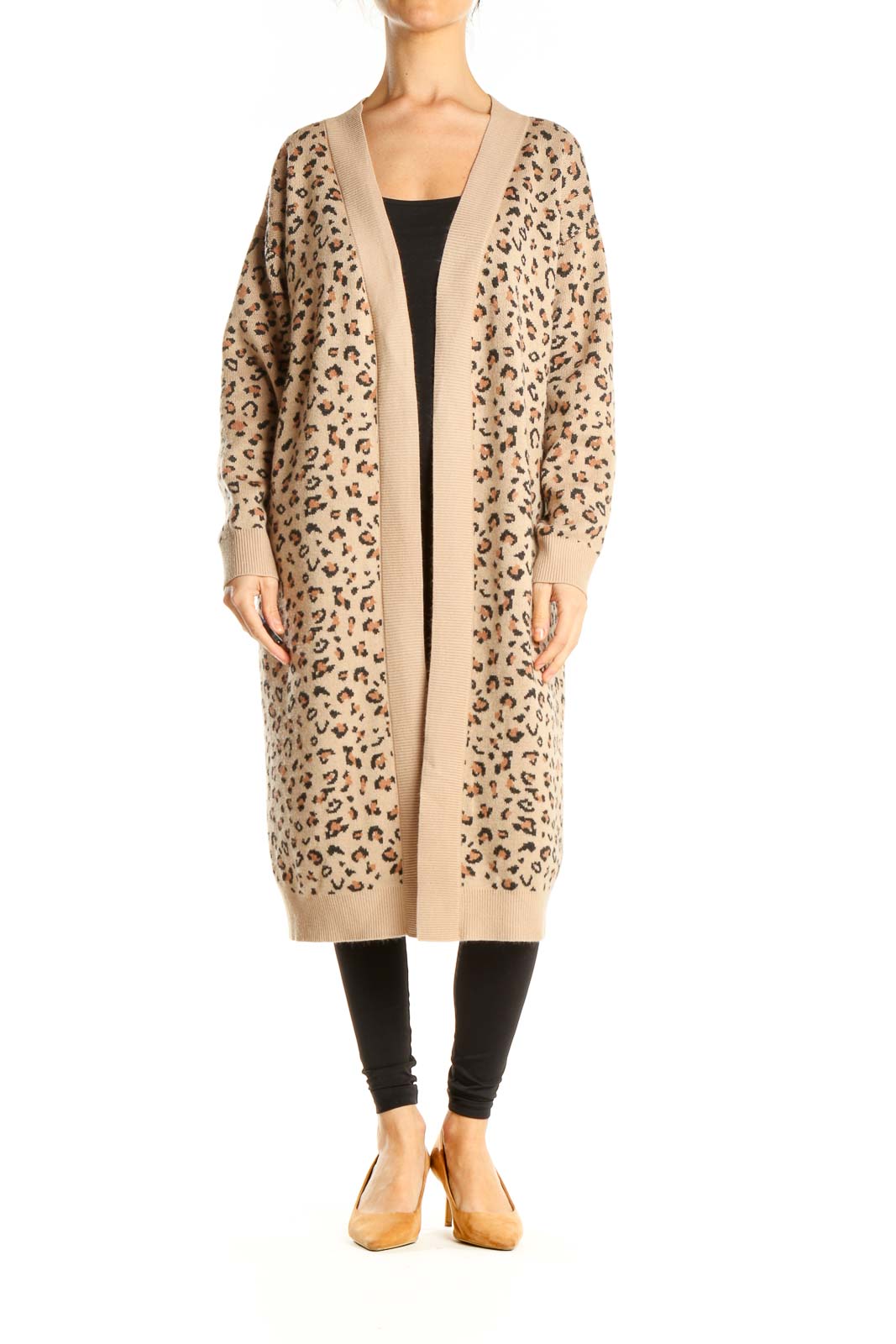 Brown Animal Print Cardigan