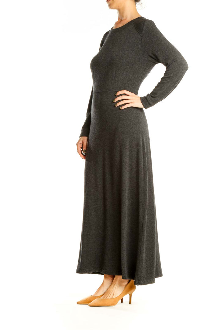 Gray Classic Long Sleeve Column Dress