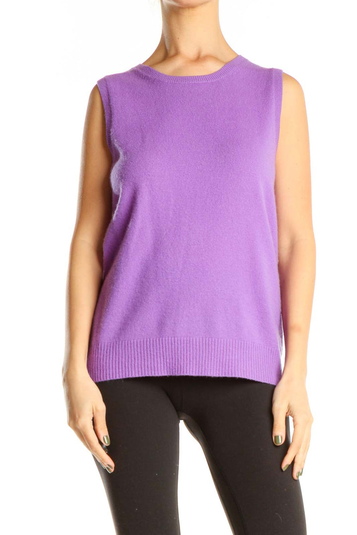 Purple All Day Wear Sweater Vest