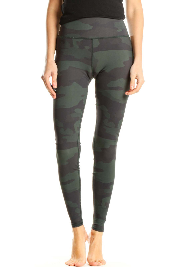 Green Camouflage Print Activewear Leggings