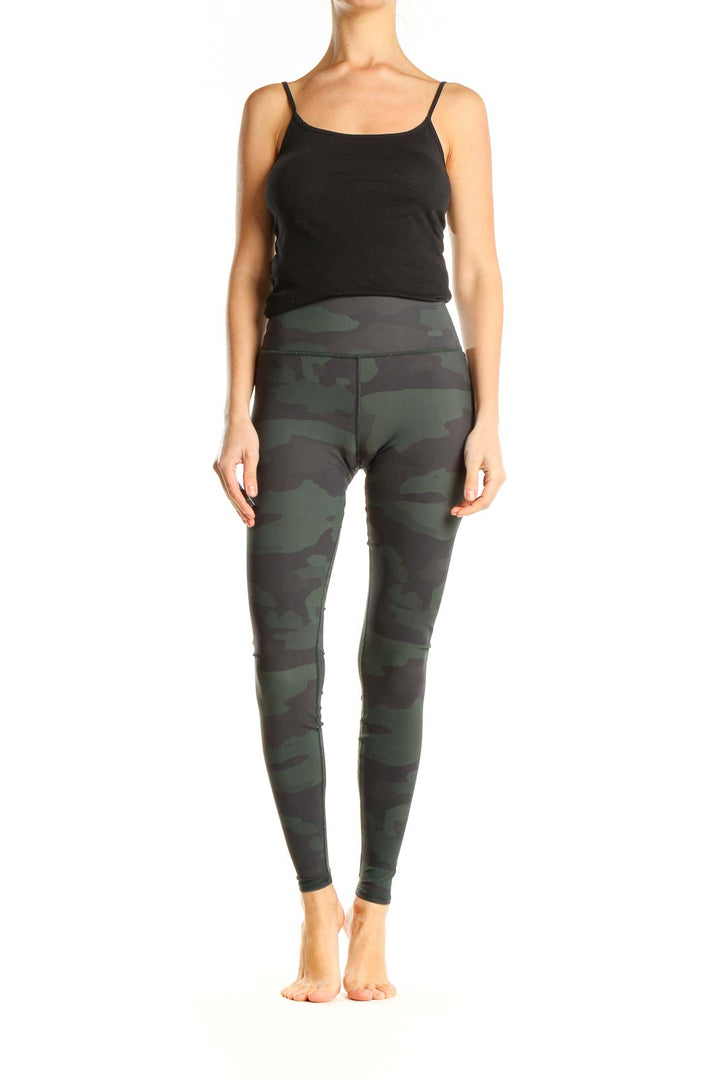 Green Camouflage Print Activewear Leggings