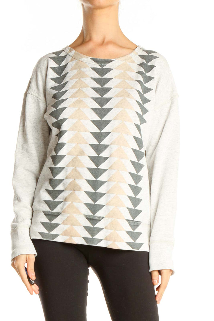 Gray Triangle Print All Day Wear Sweater