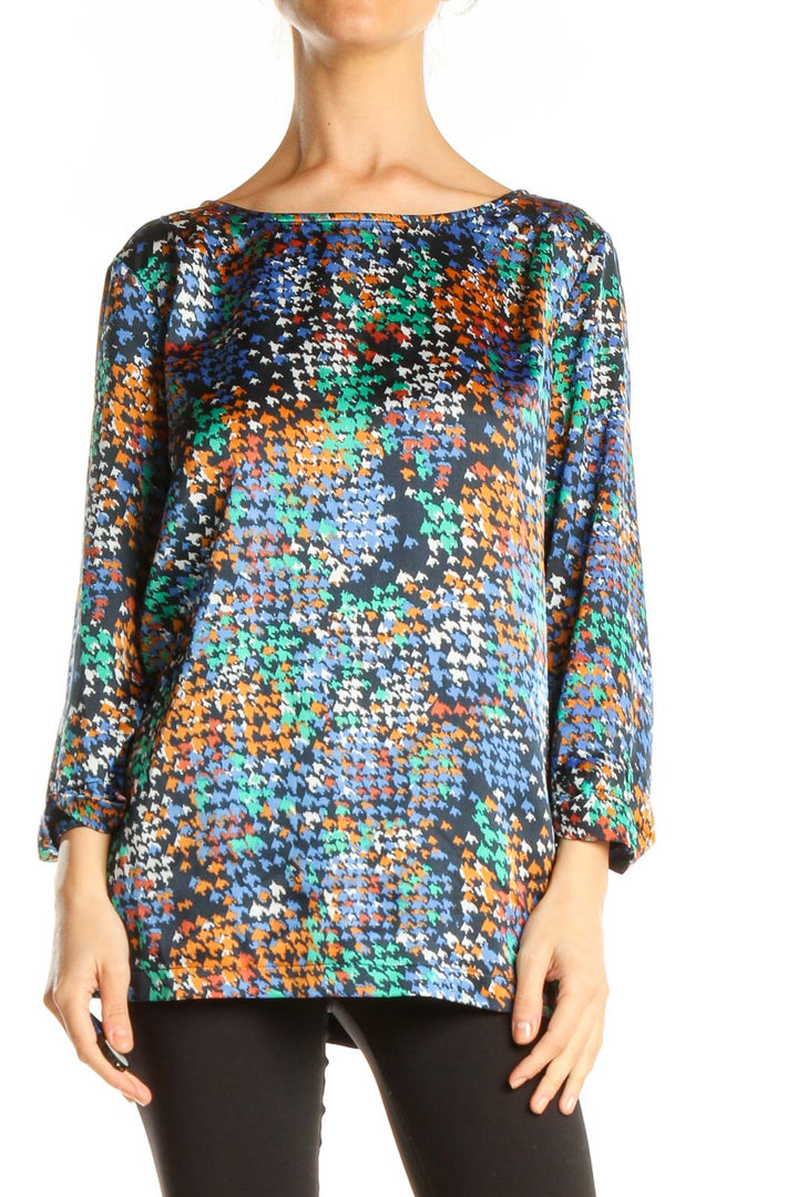 Multicolor Graphic Print Party Top