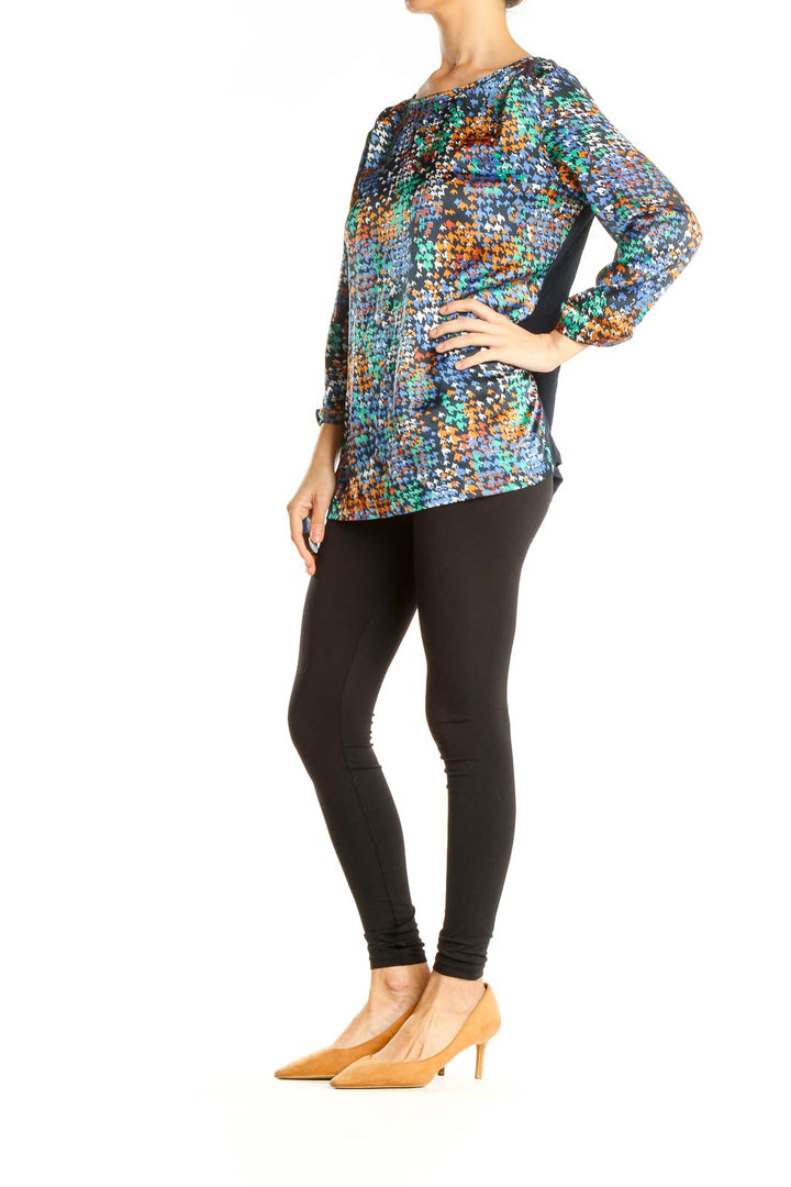 Multicolor Graphic Print Party Top