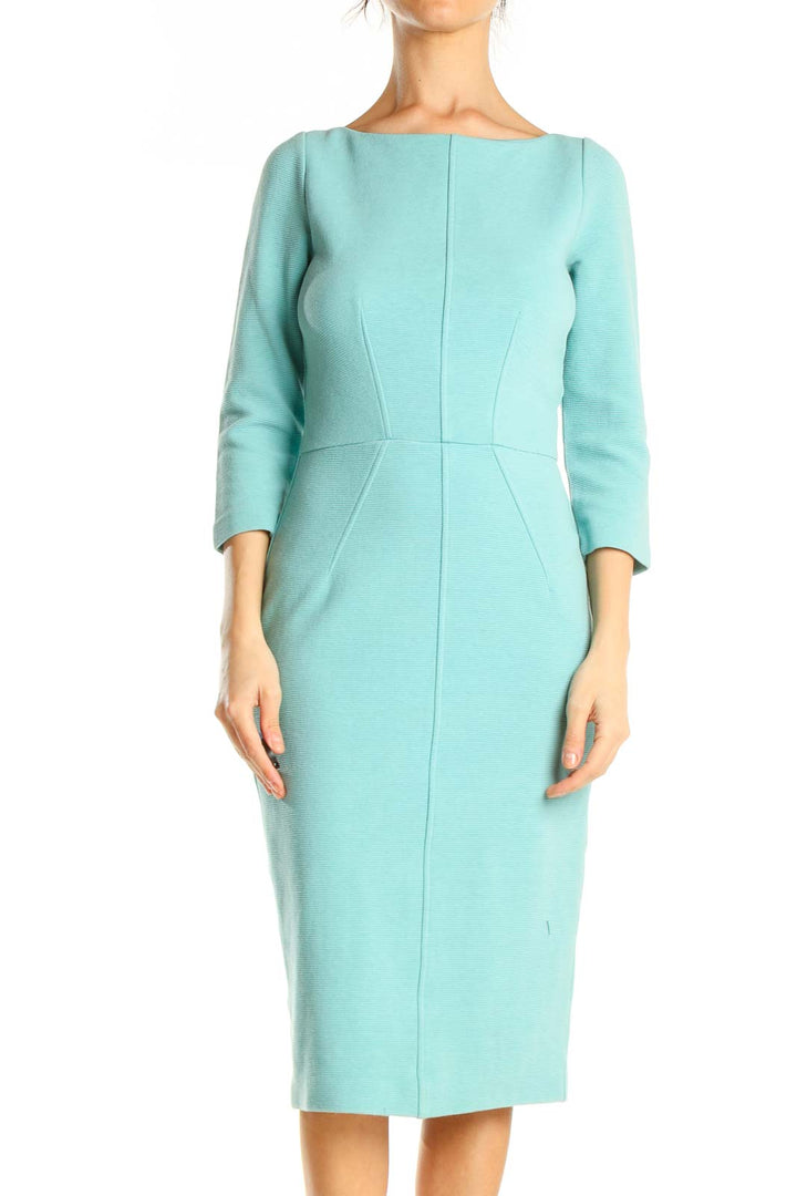 Blue Work Sheath Dress