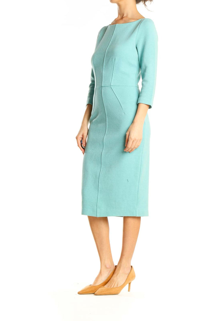 Blue Work Sheath Dress