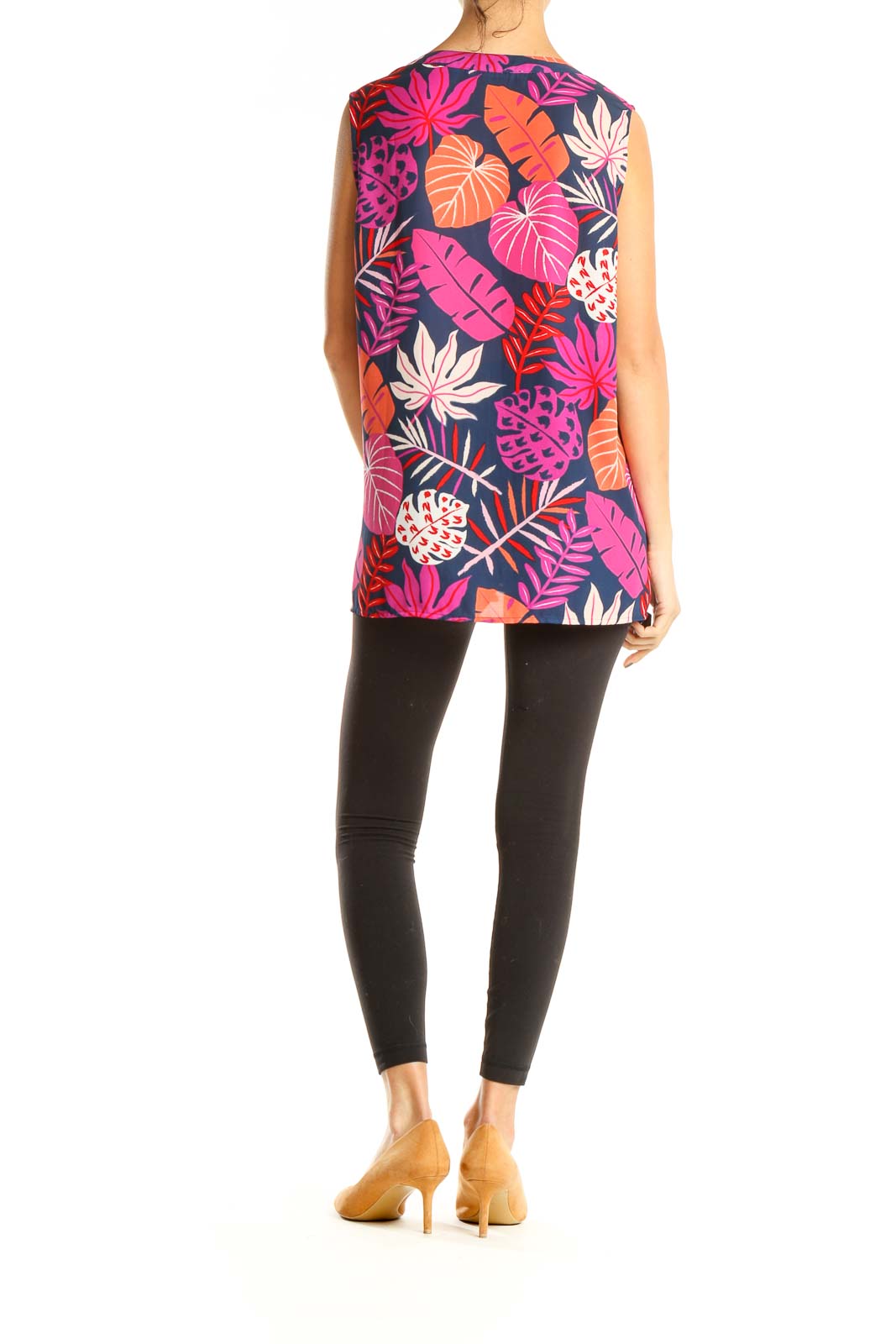 Blue Tropical Print Holiday Top