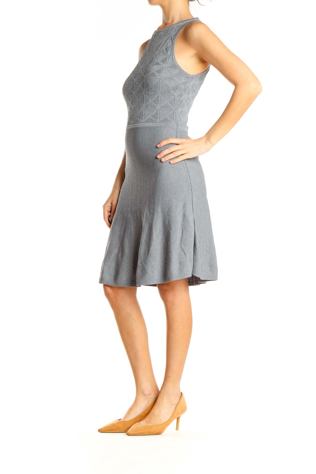 Gray Chic Textured Mini Dress