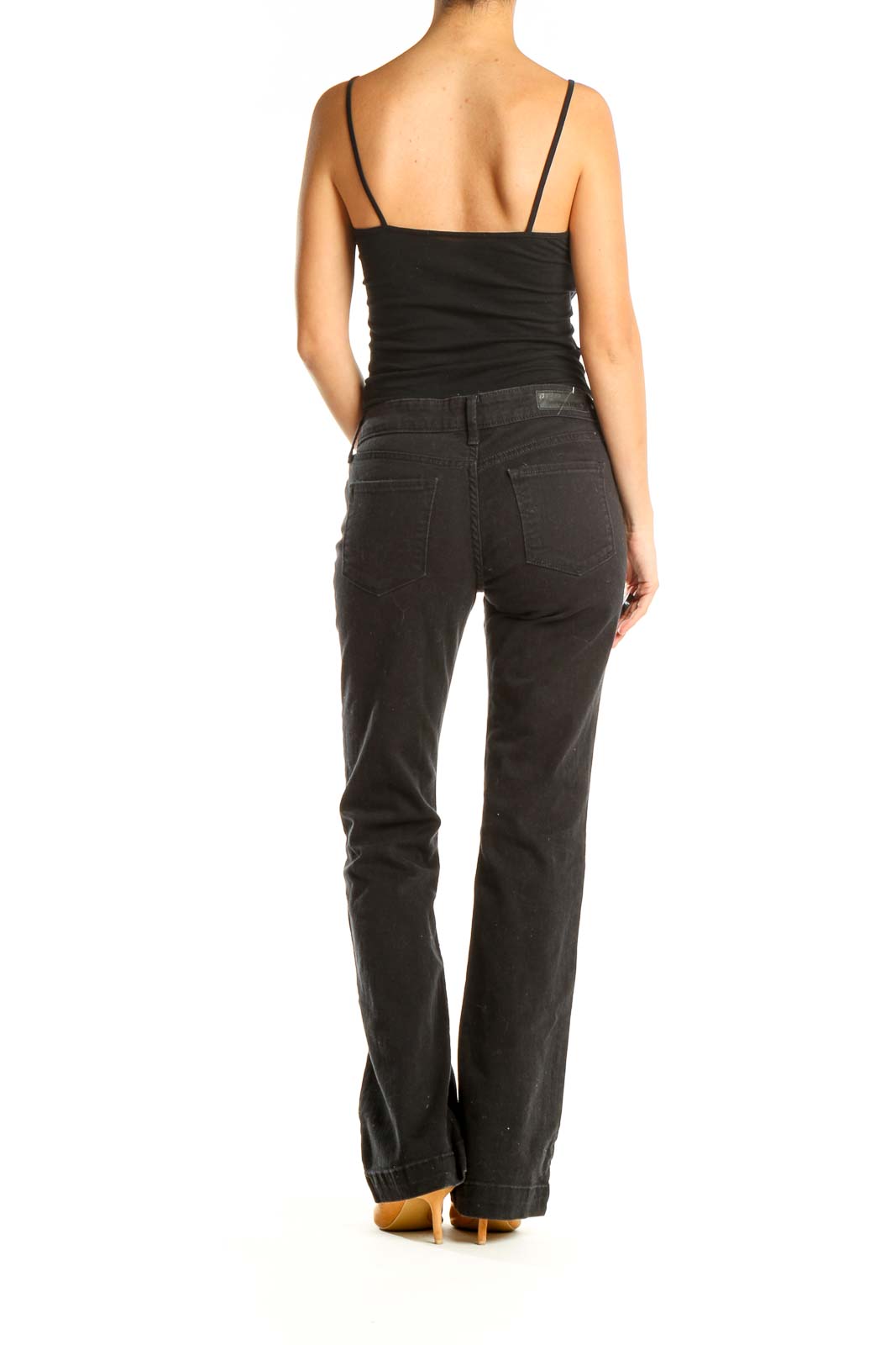 Black Low Rise Straight Leg Jeans