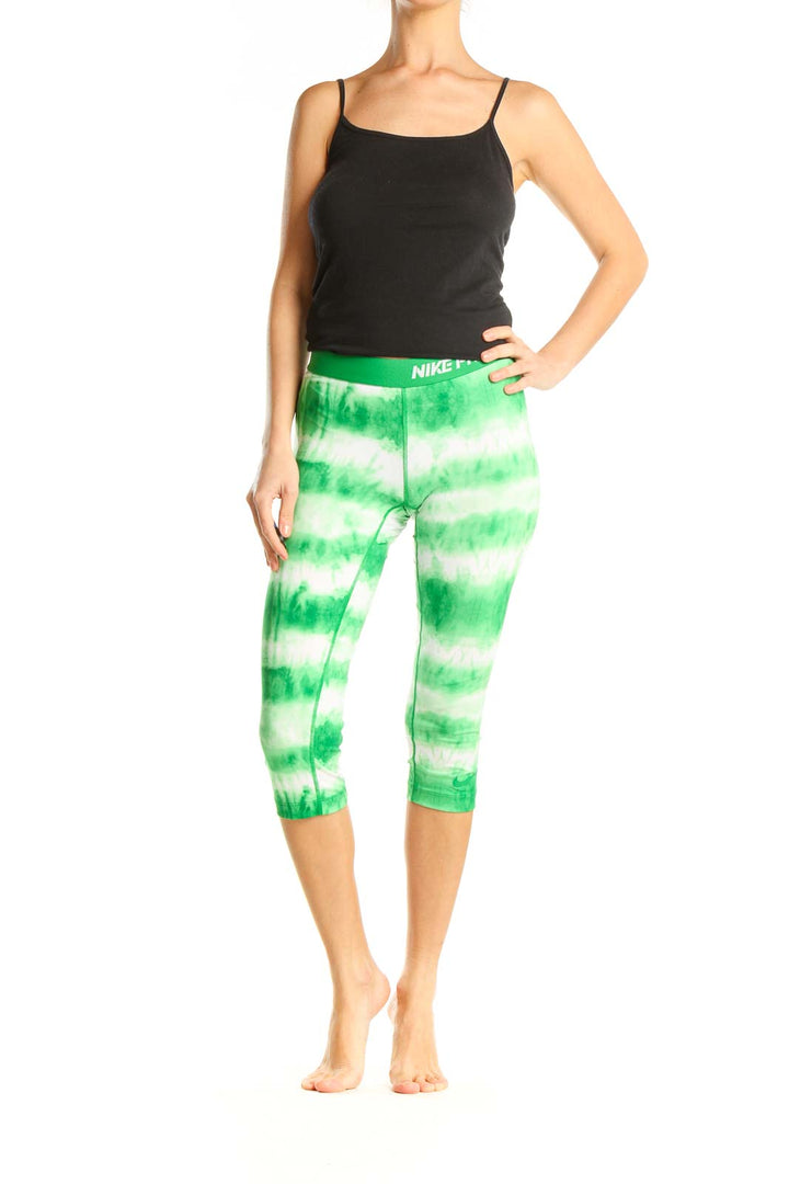 Green Tie And Dye Activewear Leggings