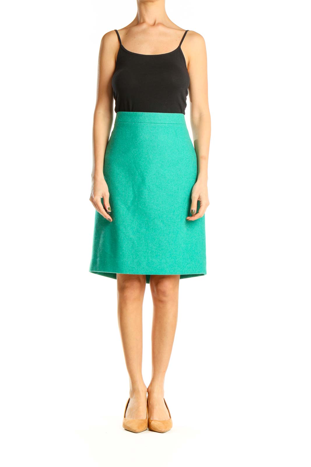 Green Classic Pencil Skirt