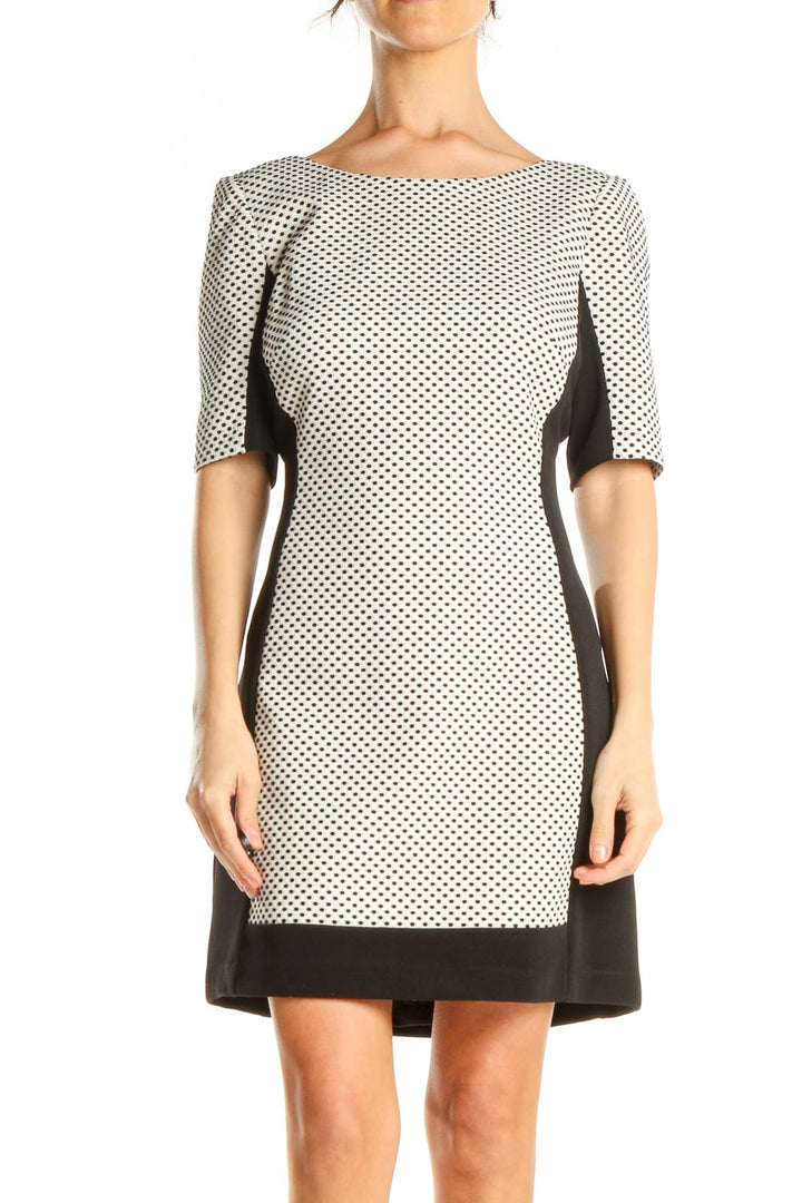 Beige Polka Dot Day Mini Dress