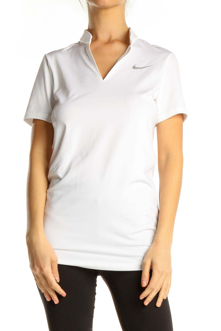 White Activewear Tennis Polo