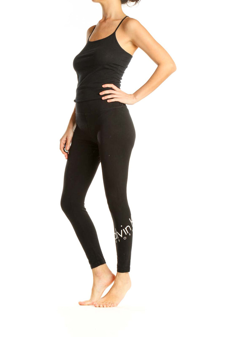 Black Textured Activewear Leggings