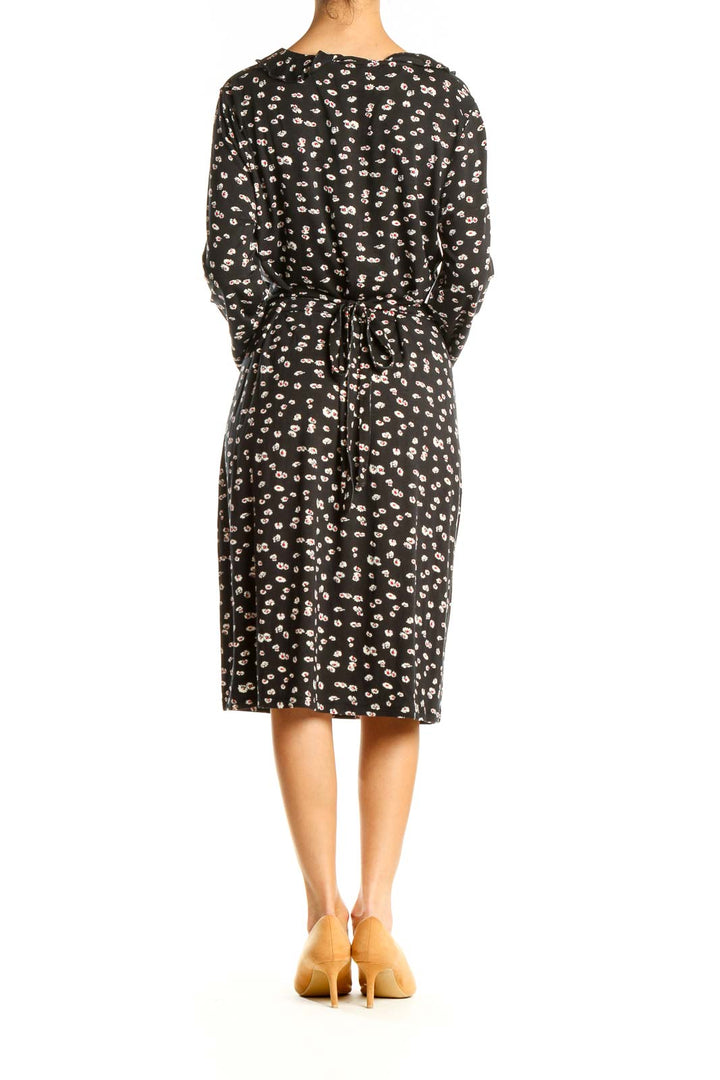 Black Bohemian Floral Print Sheath Dress