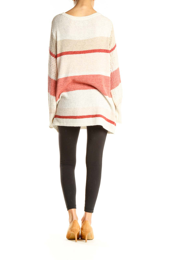 Beige Red All Day Wear Sweater