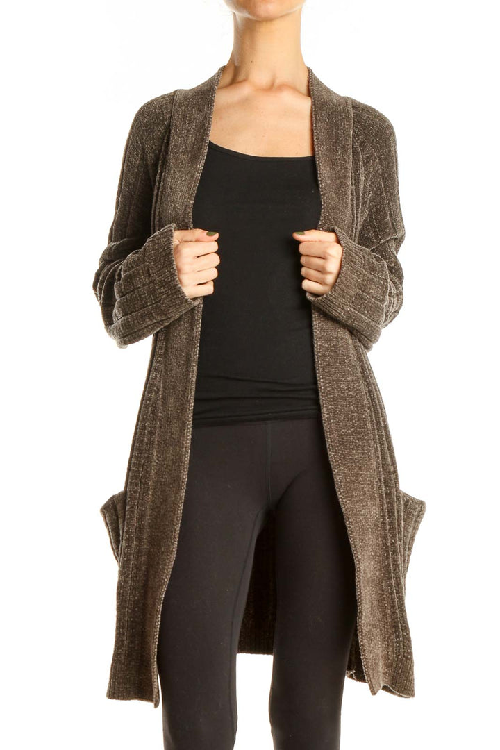 Brown Long Cardigan