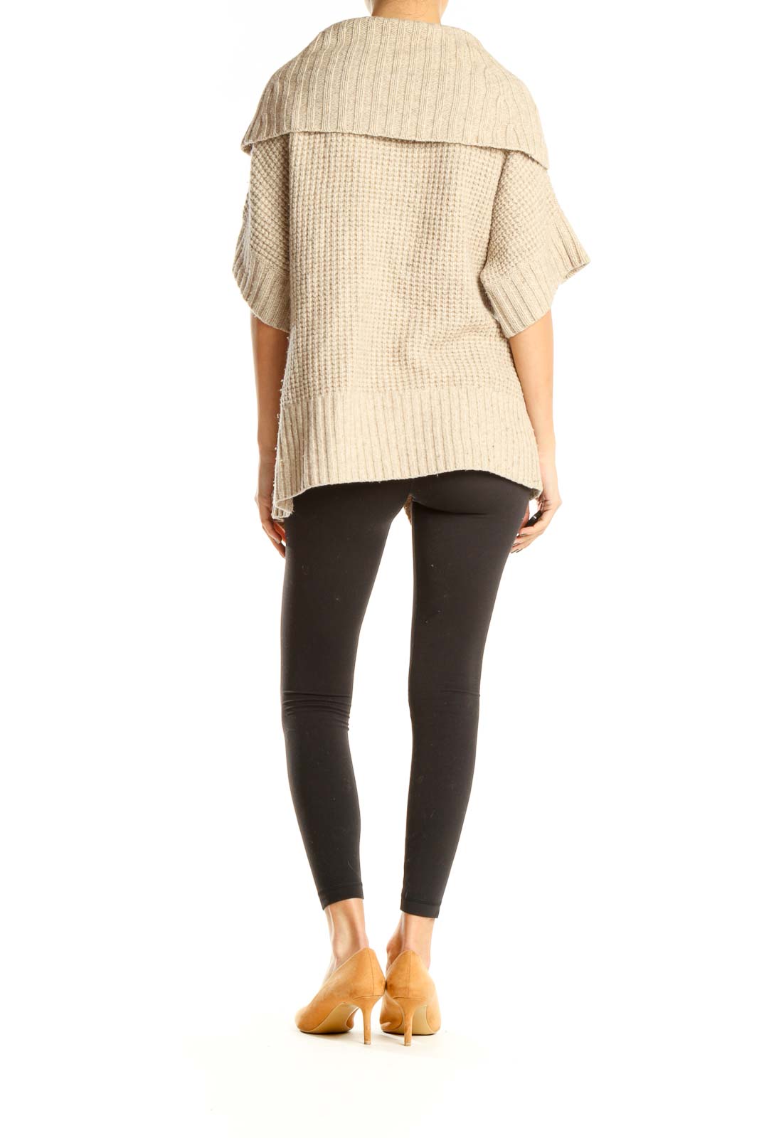 Beige Chic Drape Sweater